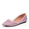 JoyPeace真美诗春季专柜同款粉紫色羊绒皮女单鞋ZE125AQ6