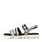 JoyPeace真美诗夏季专柜同款白黑色羊皮女凉鞋ZJ110BL6