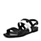 JoyPeace真美诗夏季专柜同款黑/白色时尚休闲女皮凉鞋ZB817BL6