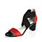 JoyPeace/真美诗夏季专柜同款红色羊皮粗高跟女皮凉鞋ZVD06BL6
