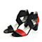 JoyPeace/真美诗夏季专柜同款红色羊皮粗高跟女皮凉鞋ZVD06BL6