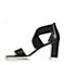 JoyPeace/真美诗夏季专柜同款黑色粗高跟女皮凉鞋ZVD06BL6