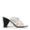 JoyPeace真美诗夏季专柜同款白色羊皮镂空女凉鞋ZVC10BT6