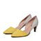 JoyPeace真美诗春季专柜同款黄色羊皮女凉鞋136-2AK6