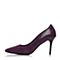 Joy&Peace/真美诗秋季专柜同款紫色羊皮优雅裂面纹路浅口女单鞋ZJ840CQ6