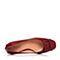 Joy&Peace真美诗秋季专柜同款深红色漆皮牛皮方扣粗跟中跟单鞋女ZX405CQ6