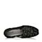 Joy&Peace/真美诗秋季专柜同款黑色蕾丝透气网布坡跟女休闲单鞋300-1CM6