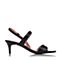 JoyPeace真美诗夏季专柜同款黑/灰色牛皮优雅细跟一字带女凉鞋YNL24BL7