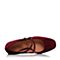 Joy&Peace/真美诗秋季专柜同款紫红/酒红色复古玛丽珍鞋粗跟女单鞋奶奶鞋YNM10CQ7