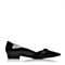 JoyPeace真美诗秋季专柜同款黑色方跟低跟尖头女单鞋ZR153CQ7