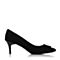 Joy&Peace/真美诗秋季专柜同款黑色羊绒皮优雅细跟高跟女单鞋ZW179CQ7