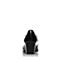 Joy&Peace/真美诗秋季专柜同款黑色漆皮牛皮圆扣粗跟中跟单鞋女YNQ02CM7