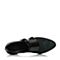 JoyPeace真美诗新款秋季专柜同款黑/绿色粗跟圆头深口单鞋英伦风女鞋ZVW23CM7