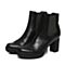 Joy&Peace/真美诗冬季专柜同款黑色牛皮女靴子粗跟高跟短筒靴ZV936DD7