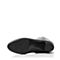 Joy&Peace/真美诗冬季专柜同款黑色牛皮女皮靴粗跟长靴YNX42DG7