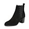 JoyPeace真美诗冬季专柜同款黑色（绒里）羊绒皮女皮靴粗跟短筒靴高跟靴子短靴YNY22DD7
