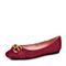 JoyPeace真美诗秋季专柜同款红色羊绒皮女休闲鞋平底单鞋820-3CQ7