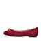JoyPeace真美诗秋季专柜同款红色羊绒皮女休闲鞋平底单鞋820-3CQ7