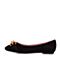 JoyPeace真美诗秋季专柜同款黑色羊绒皮女休闲鞋平底单鞋820-3CQ7