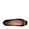 JoyPeace真美诗秋季专柜同款黑色羊绒皮女休闲鞋平底单鞋820-3CQ7