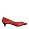 Joy&Peace/真美诗春季专柜同款暗红色沙丁布尖头优雅猫跟单鞋女ZR789AQ8