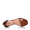 Joy&Peace/真美诗夏季专柜同款棕色牛皮一字带粗跟凉鞋女ZT154BL8