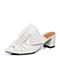 Joy&Peace/真美诗春季专柜同款白色羊皮粗跟高跟后空凉鞋女YNC14AH8