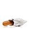 Joy&Peace/真美诗春季专柜同款白色羊皮粗跟高跟后空凉鞋女YNC14AH8