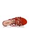 Joy&Peace/真美诗夏季专柜同款红色羊绒皮粗跟中跟女凉鞋凉拖ZC908BT8