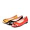 Joy&Peace/真美诗春季专柜同款橙红色牛皮女休闲平底单鞋T87-8AQ8