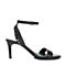 Joy&Peace/真美诗夏季专柜同款黑色牛皮革细跟高跟一字带女凉鞋ZCZ01BL8