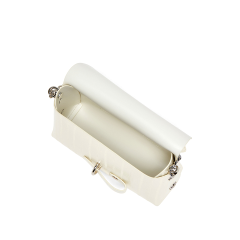 真美诗2024年春季新款鸢尾花银色饰扣点缀小方包X0589AX4