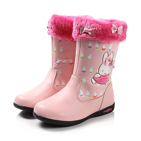 MIFFY/米菲冬季粉色二层皮女小童中靴M97931