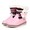 MIFFY/米菲童鞋冬季二层皮/纺织物粉色女小童童靴雪地靴DM0234