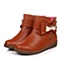 MIFFY/米菲童鞋冬季PU棕色女中童童靴时装靴DM0217