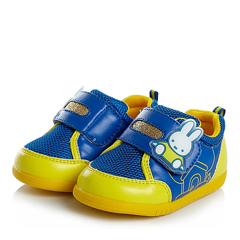 MIFFY/米菲春秋季PU/织物蓝色男婴幼童皮鞋宝宝叫叫鞋 DM0122