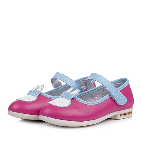 MIFFY/米菲童鞋春季新款PU桃红女小童皮鞋DM0288
