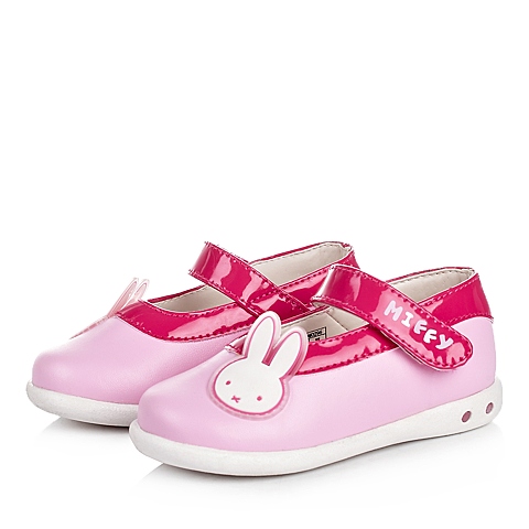 MIFFY/米菲童鞋2015春季新款PU粉色女婴幼童灯鞋休闲皮鞋DM0296