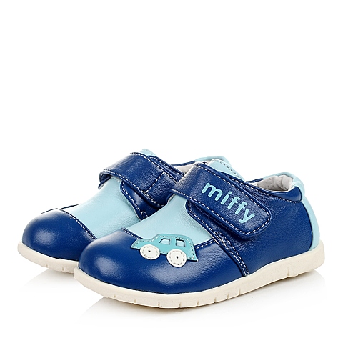 MIFFY/米菲童鞋2015秋季蓝色羊皮男婴幼童休闲鞋婴童鞋DM0402