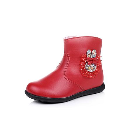 米菲（miffy)2016冬季新款加绒保暖女童时装靴低靴DM0483