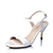 millie's/妙丽夏季专柜同款白色漆皮牛皮女凉鞋LA305BL5