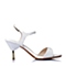 millie's/妙丽夏季专柜同款白色漆皮牛皮女凉鞋LA305BL5