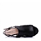 millie's/妙丽夏季专柜同款黑牛皮革时尚透视个性鞋跟女凉鞋A503DBL5