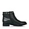 millie's/妙丽冬季专柜同款黑色牛皮女短靴(皮里)LTW47DD5