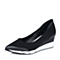 millie's/妙丽秋季专柜同款黑色休闲混搭风舒适浅口坡跟女单鞋LB901CQ5