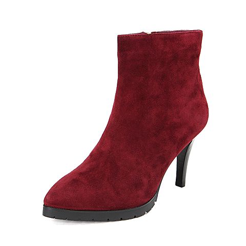 millie's/妙丽冬季专柜同款红色羊皮女皮靴E715ADD5
