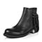 millie's/妙丽冬季专柜同款黑色羊皮/牛皮女短靴(皮里)LCC47DD5