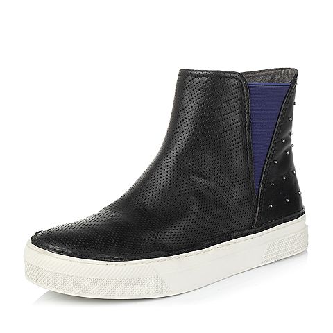 millie's/妙丽冬季专柜同款黑色牛皮女休闲靴（皮里）LWU52DD5