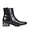 millie's/妙丽冬季专柜同款黑色牛皮女皮靴LYD43DD5