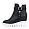millie's/妙丽冬季专柜同款牛皮女靴黑色白底（皮里）N5305DD5